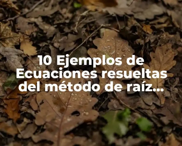 10 Ejemplos de Ecuaciones resueltas del método de raíz cuadrada