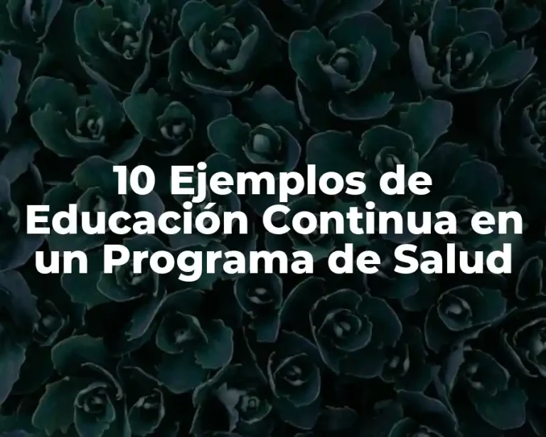 10 Ejemplos de Educación Continua en un Programa de Salud