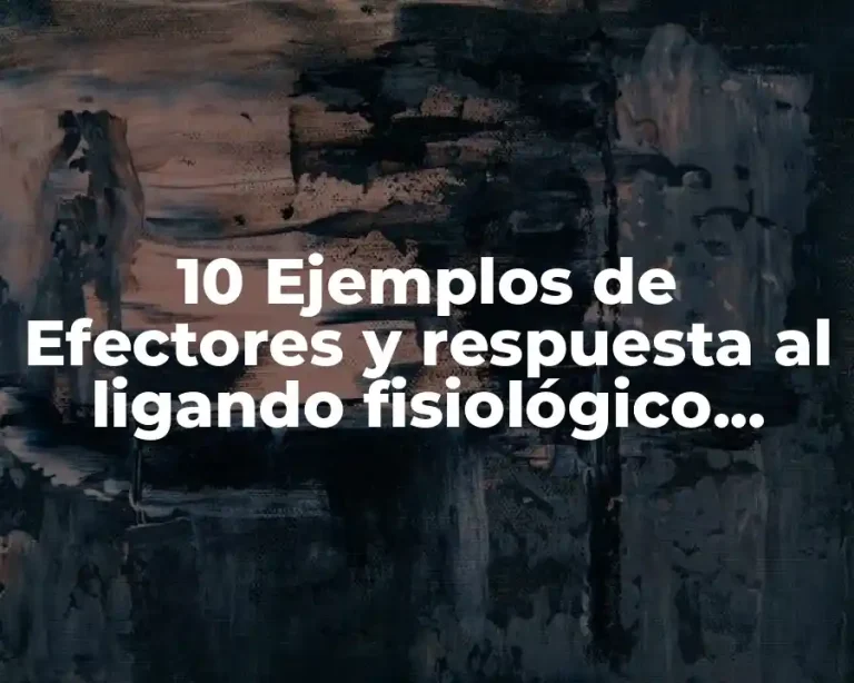 10 Ejemplos de Efectores y respuesta al ligando fisiológico acetilcolina