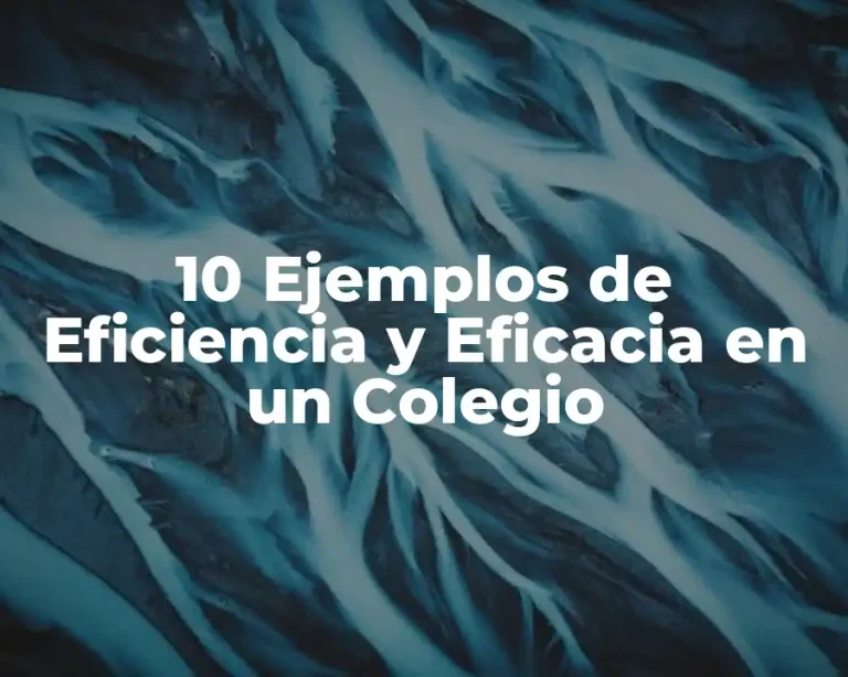 10 Ejemplos de Eficiencia y Eficacia en un Colegio
