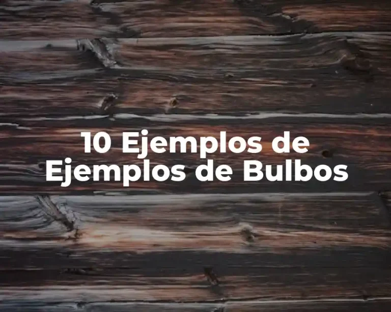 10 Ejemplos de Ejemplos de Bulbos