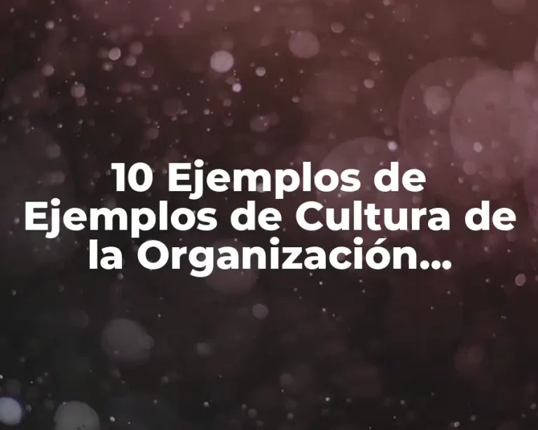 10 Ejemplos de Ejemplos de Cultura de la Organización Sistémica