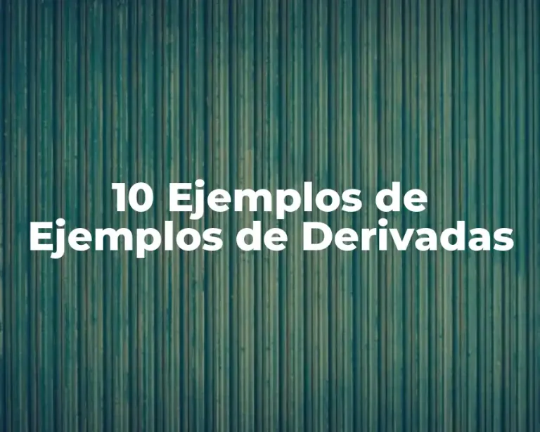 10 Ejemplos de Ejemplos de Derivadas