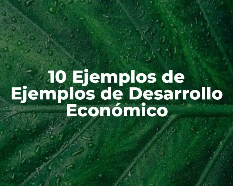 10 Ejemplos de Ejemplos de Desarrollo Económico