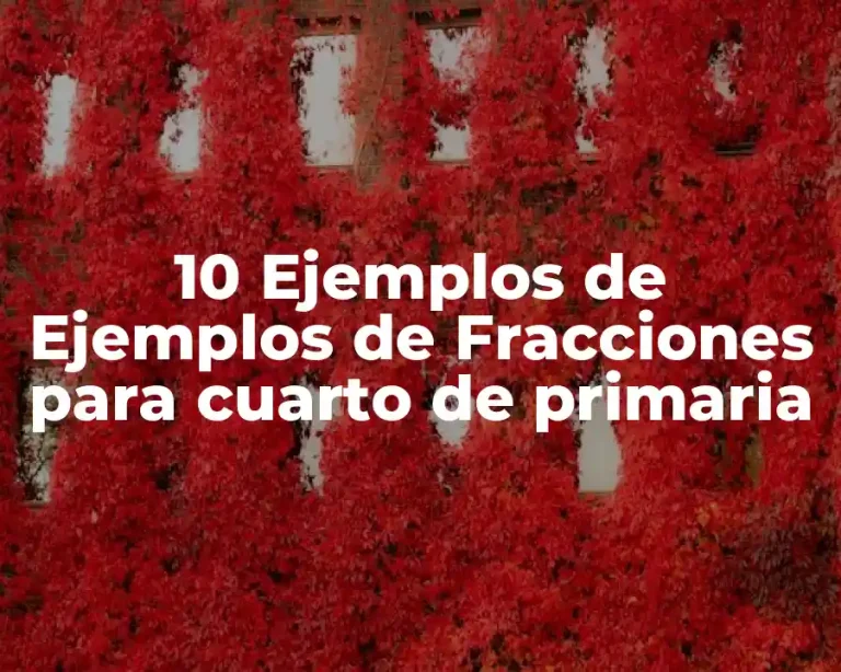 10 Ejemplos de Ejemplos de Fracciones para cuarto de primaria