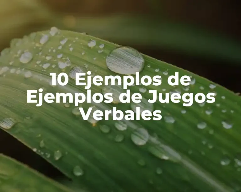 10 Ejemplos de Ejemplos de Juegos Verbales