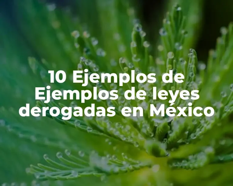 10 Ejemplos de Ejemplos de leyes derogadas en México