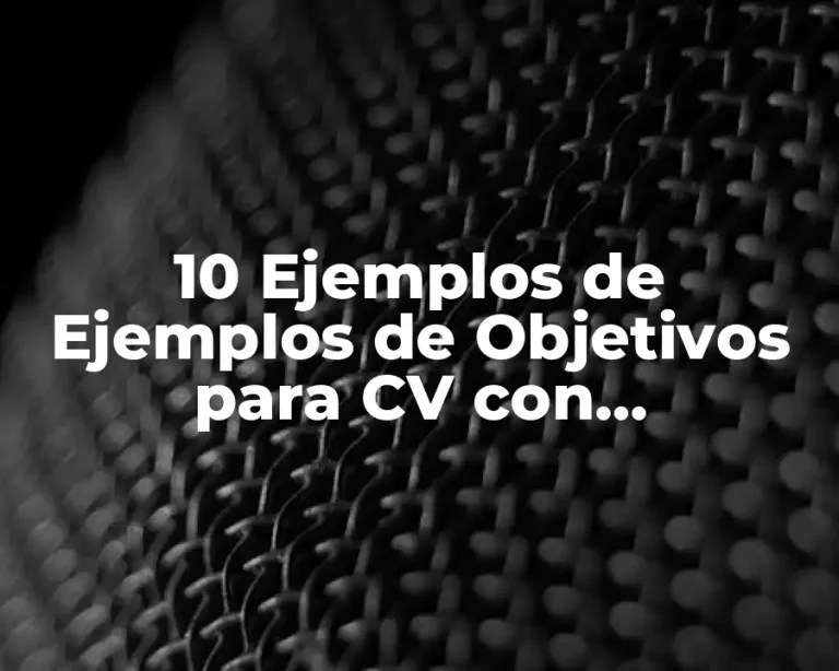 10 Ejemplos de Ejemplos de Objetivos para CV con Experiencia