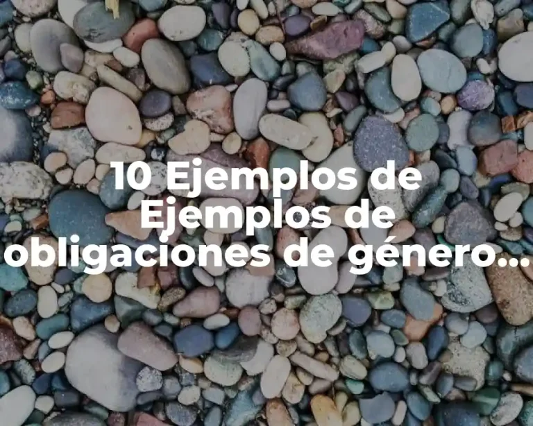 10 Ejemplos de Ejemplos de obligaciones de género y de cuerpo cierto