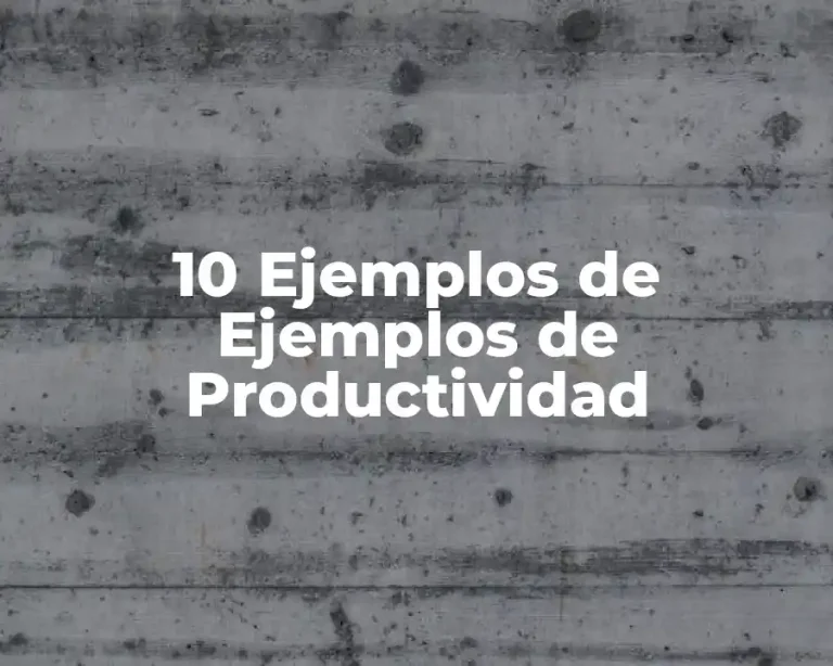 10 Ejemplos de Ejemplos de Productividad