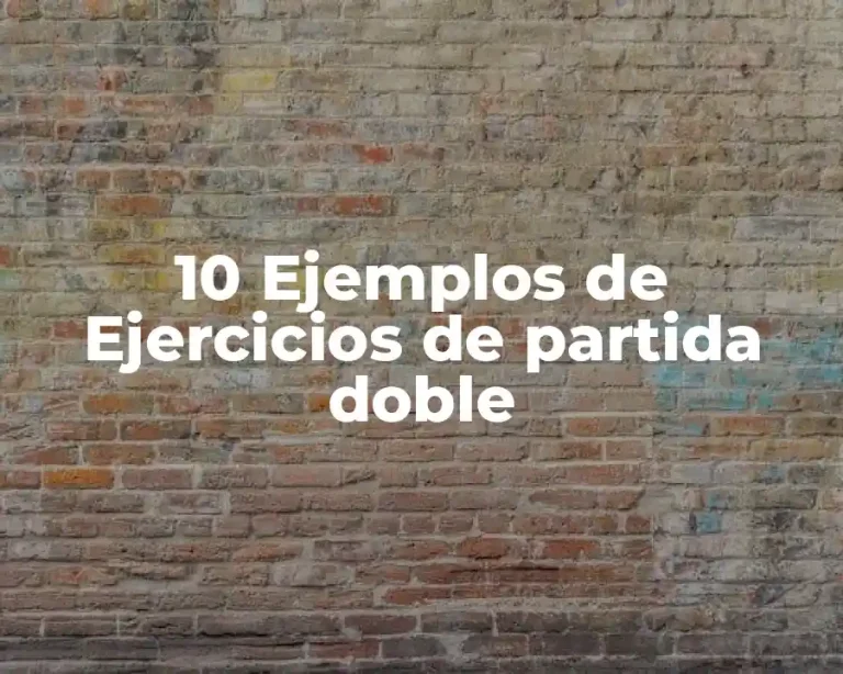 10 Ejemplos de Ejercicios de partida doble