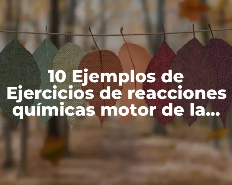 10 Ejemplos de Ejercicios de reacciones químicas motor de la diversidad natural