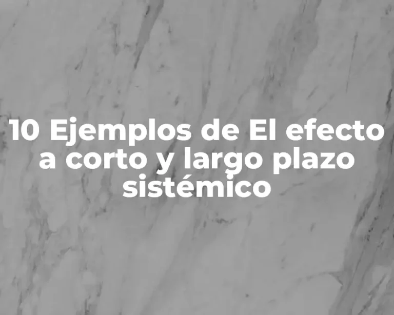 10 Ejemplos de El efecto a corto y largo plazo sistémico