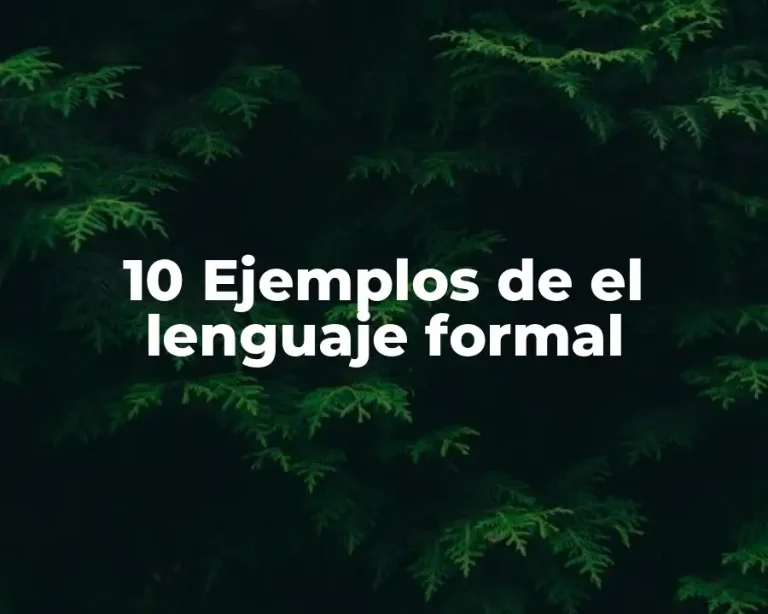 10 Ejemplos de el lenguaje formal