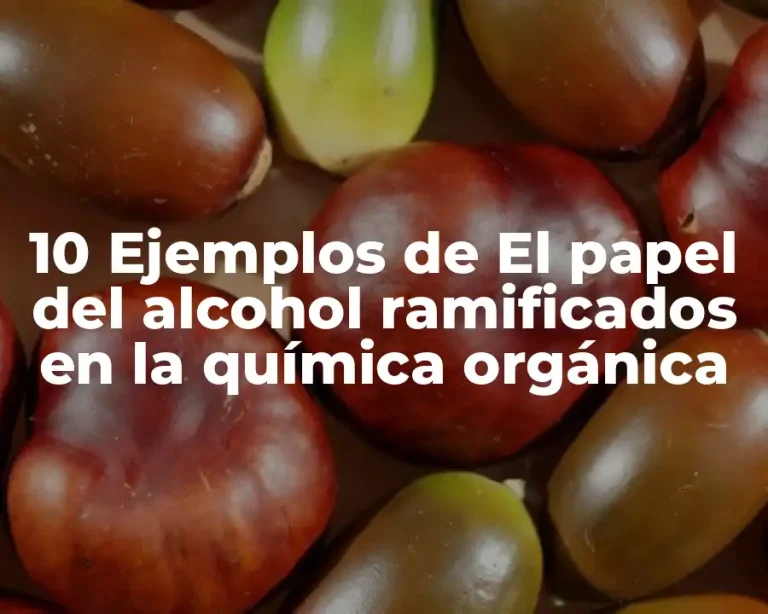 10 Ejemplos de El papel del alcohol ramificados en la química orgánica