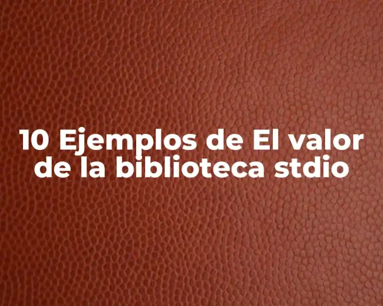 10 Ejemplos de El valor de la biblioteca stdio