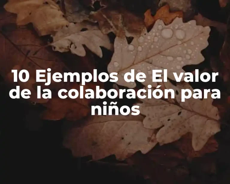 10 Ejemplos de El valor de la colaboración para niños