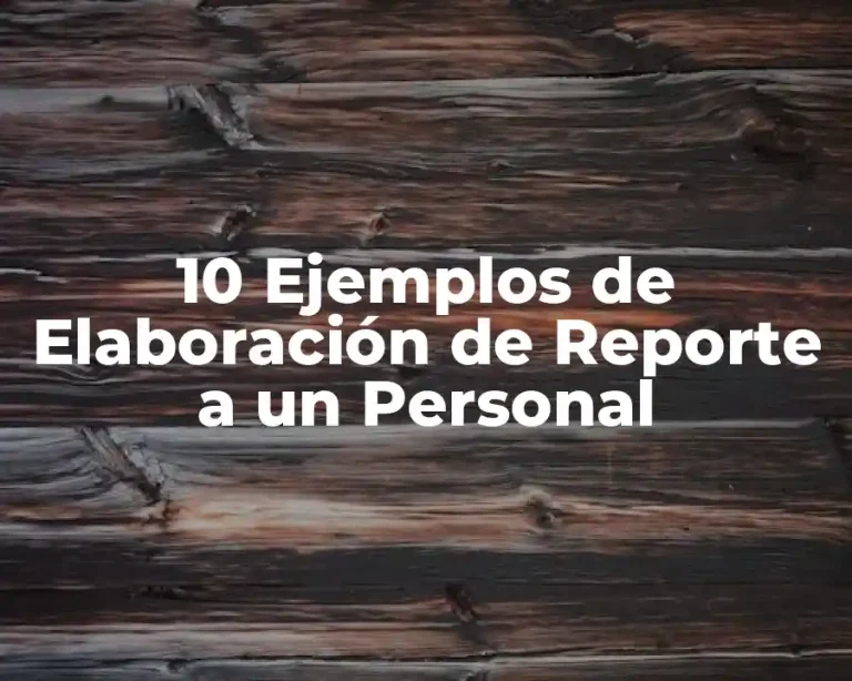 10 Ejemplos de Elaboración de Reporte a un Personal