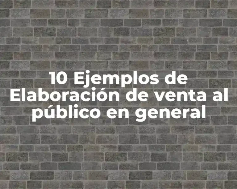 10 Ejemplos de Elaboración de venta al público en general