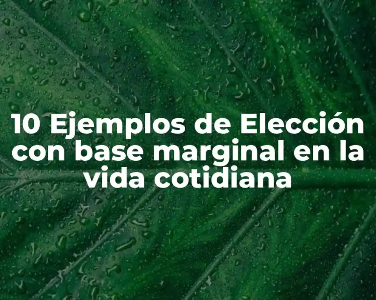 10 Ejemplos de Elección con base marginal en la vida cotidiana