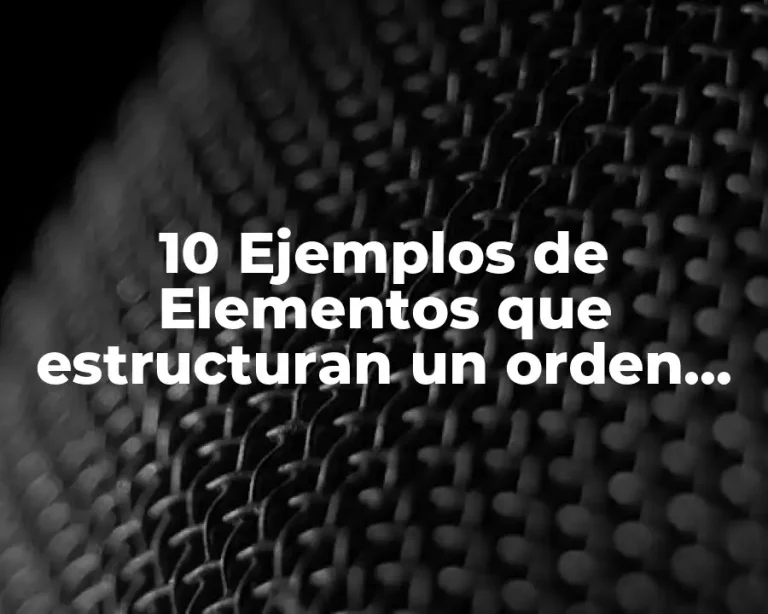 10 Ejemplos de Elementos que estructuran un orden social