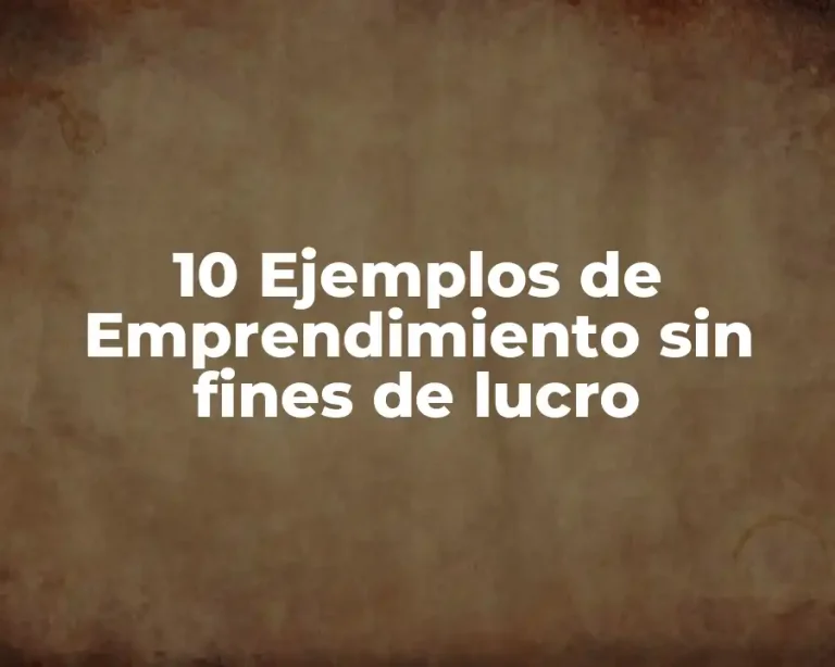 10 Ejemplos de Emprendimiento sin fines de lucro