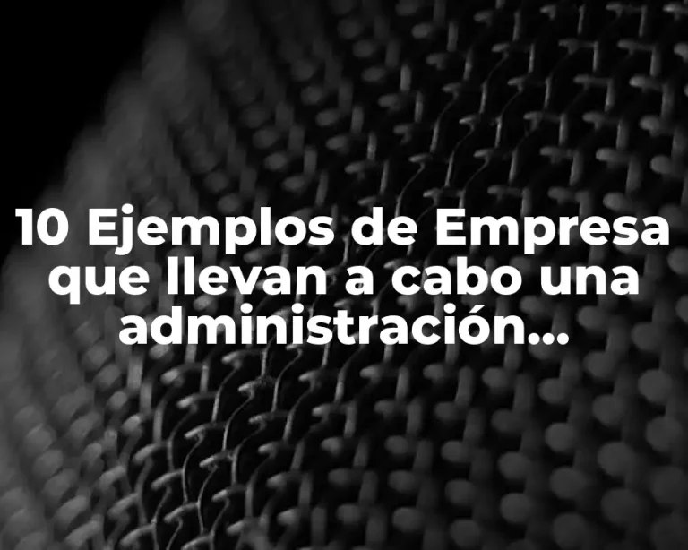 10 Ejemplos de Empresa que llevan a cabo una administración científica