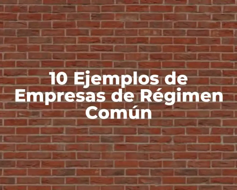 10 Ejemplos de Empresas de Régimen Común