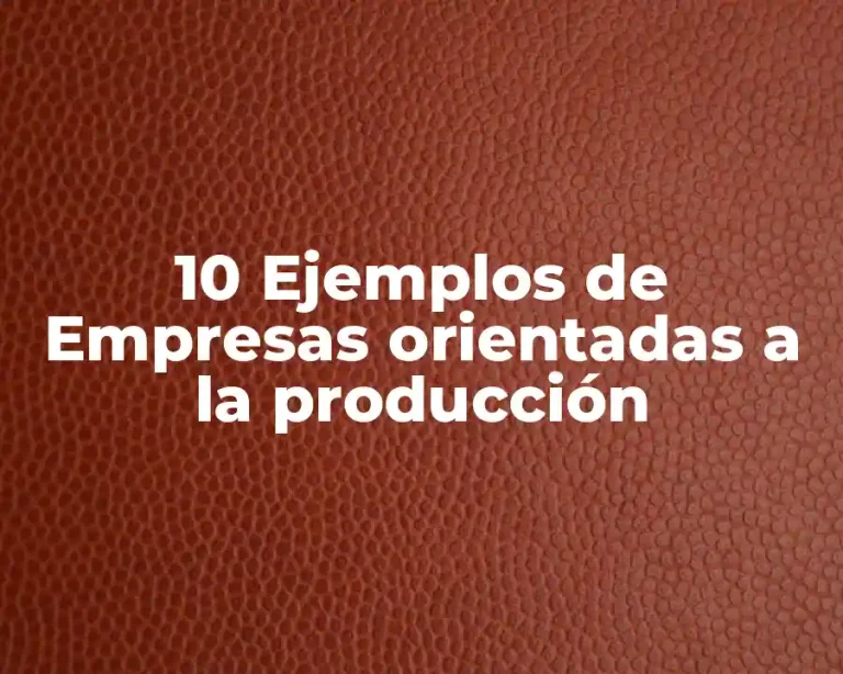 10 Ejemplos de Empresas orientadas a la producción