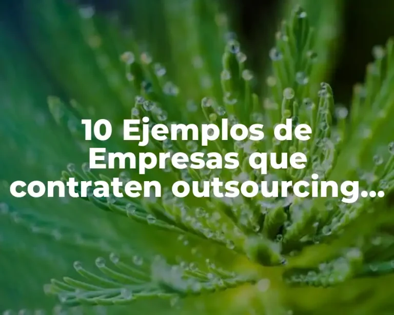 10 Ejemplos de Empresas que contraten outsourcing en México