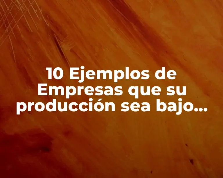 10 Ejemplos de Empresas que su producción sea bajo pedido