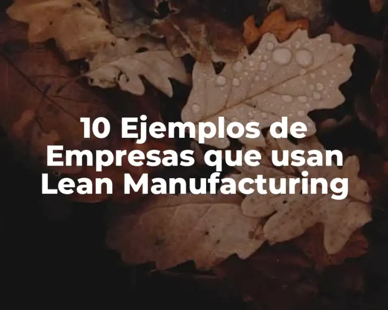 10 Ejemplos de Empresas que usan Lean Manufacturing