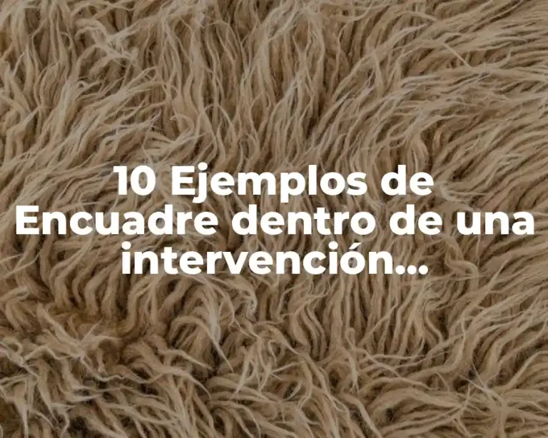 10 Ejemplos de Encuadre dentro de una intervención psicológica