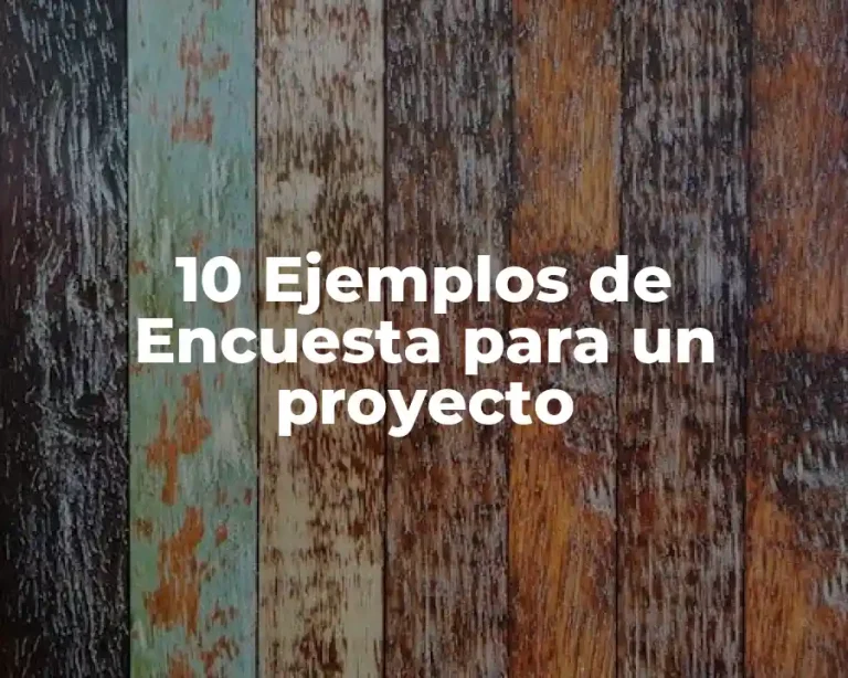 10 Ejemplos de Encuesta para un proyecto