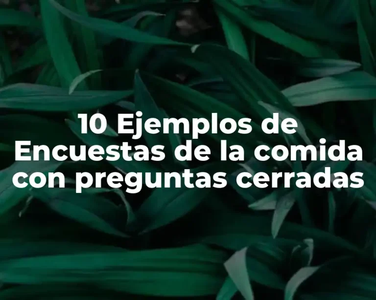 10 Ejemplos de Encuestas de la comida con preguntas cerradas