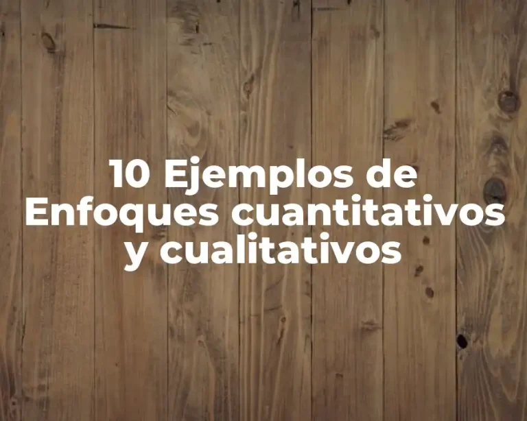 10 Ejemplos de Enfoques cuantitativos y cualitativos