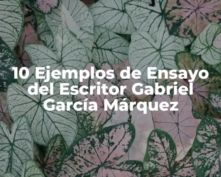10 Ejemplos de Ensayo del Escritor Gabriel García Márquez
