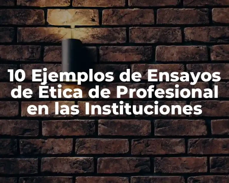 10 Ejemplos de Ensayos de Ética de Profesional en las Instituciones