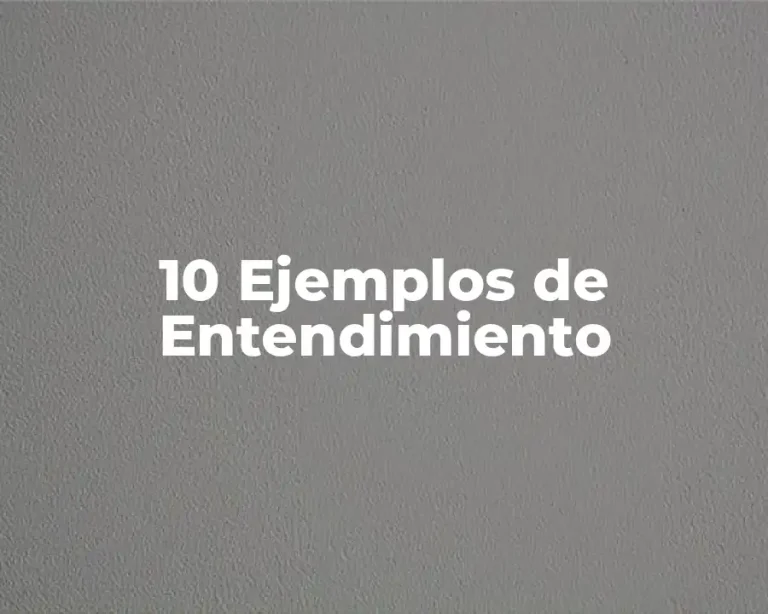 10 Ejemplos de Entendimiento