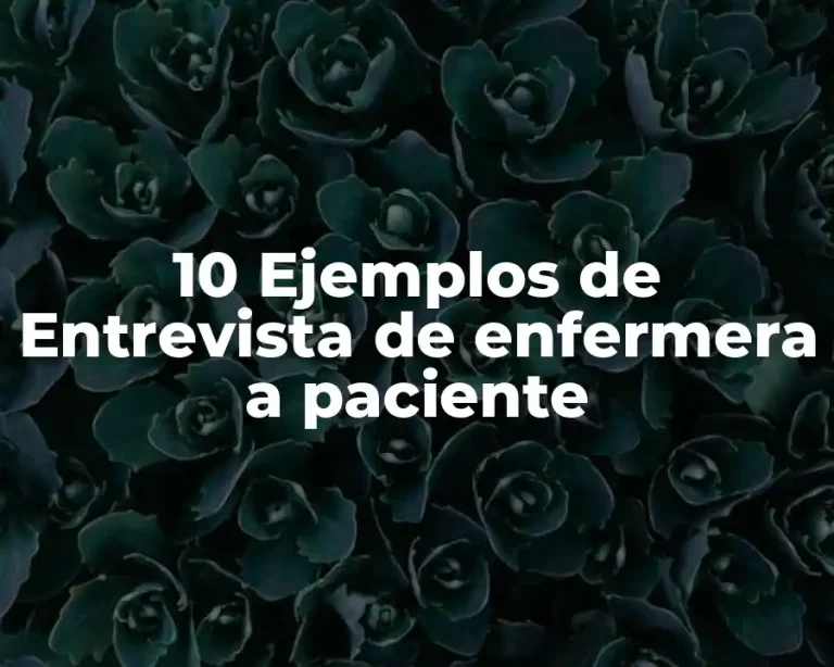 10 Ejemplos de Entrevista de enfermera a paciente