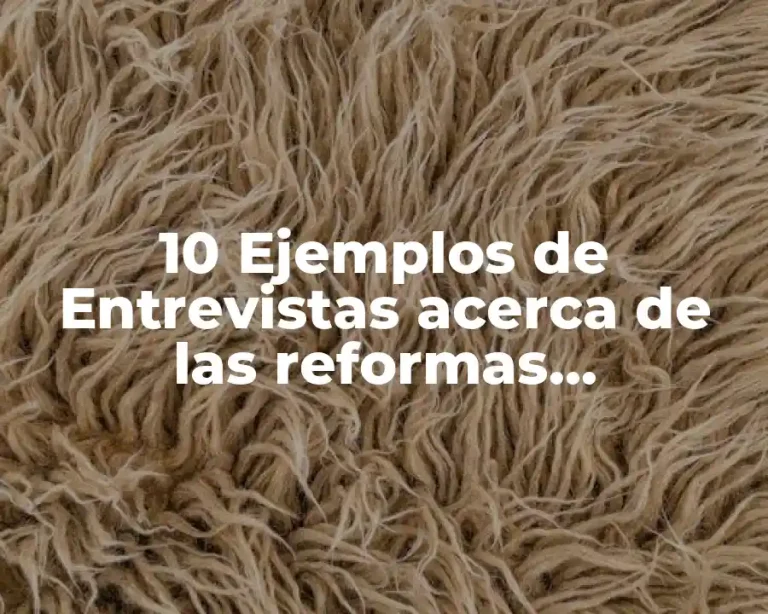 10 Ejemplos de Entrevistas acerca de las reformas estructurales
