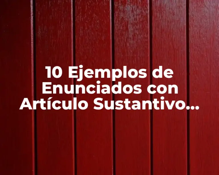 10 Ejemplos de Enunciados con Artículo Sustantivo, Adjetivo y Verbo