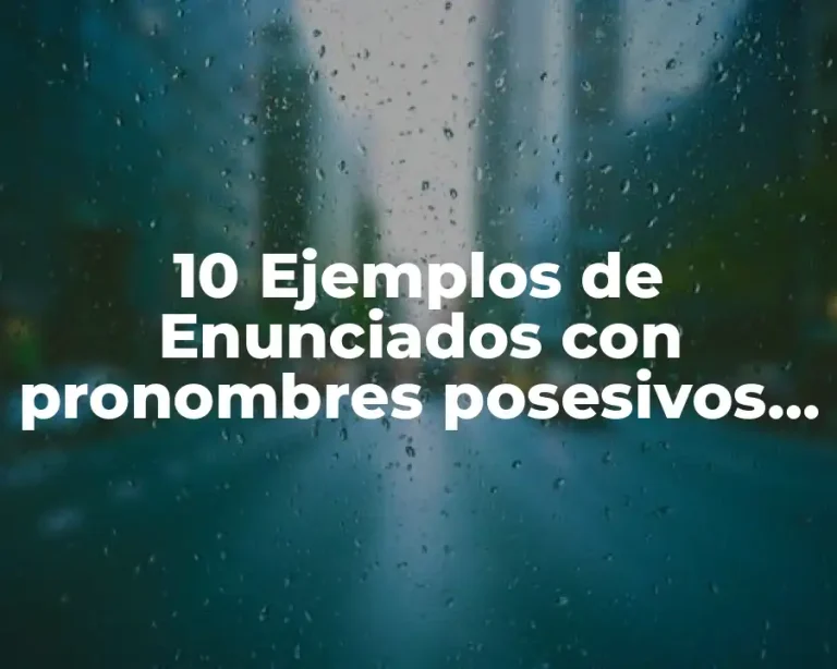 10 Ejemplos de Enunciados con pronombres posesivos en inglés