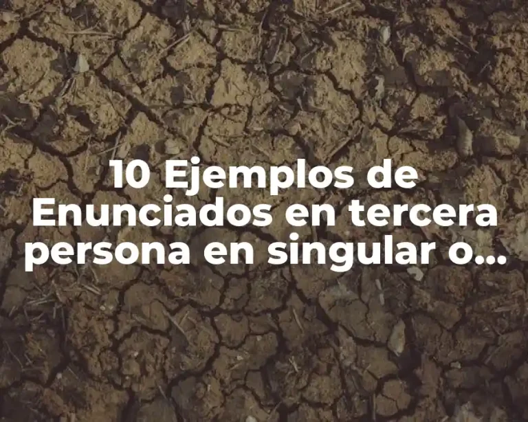 10 Ejemplos de Enunciados en tercera persona en singular o plural