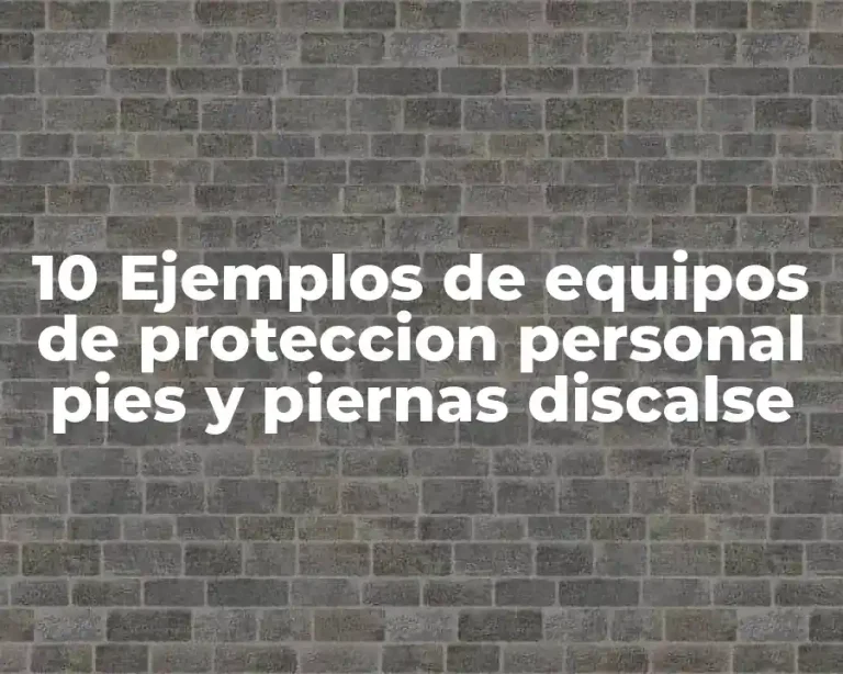 10 Ejemplos de equipos de proteccion personal pies y piernas discalse