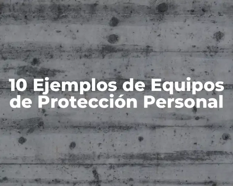 10 Ejemplos de Equipos de Protección Personal