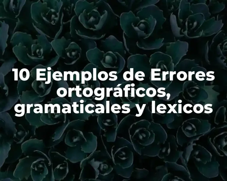 10 Ejemplos de Errores ortográficos, gramaticales y lexicos