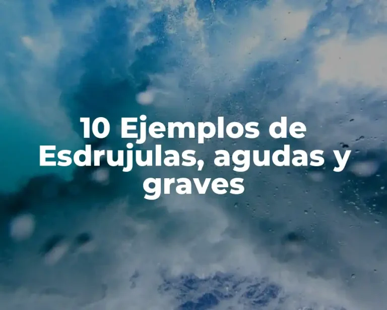 10 Ejemplos de Esdrujulas, agudas y graves