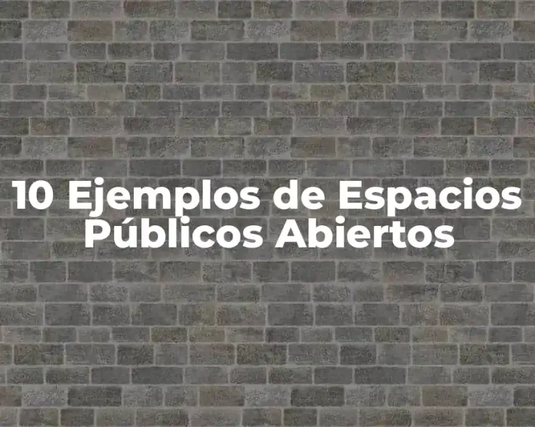 10 Ejemplos de Espacios Públicos Abiertos