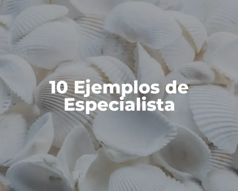 10 Ejemplos de Especialista